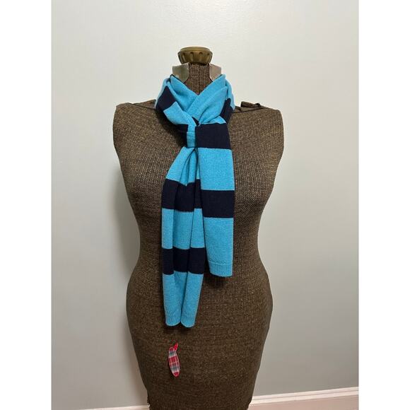 Talbots blue striped cashmere scarf NWT - Picture 1 of 2